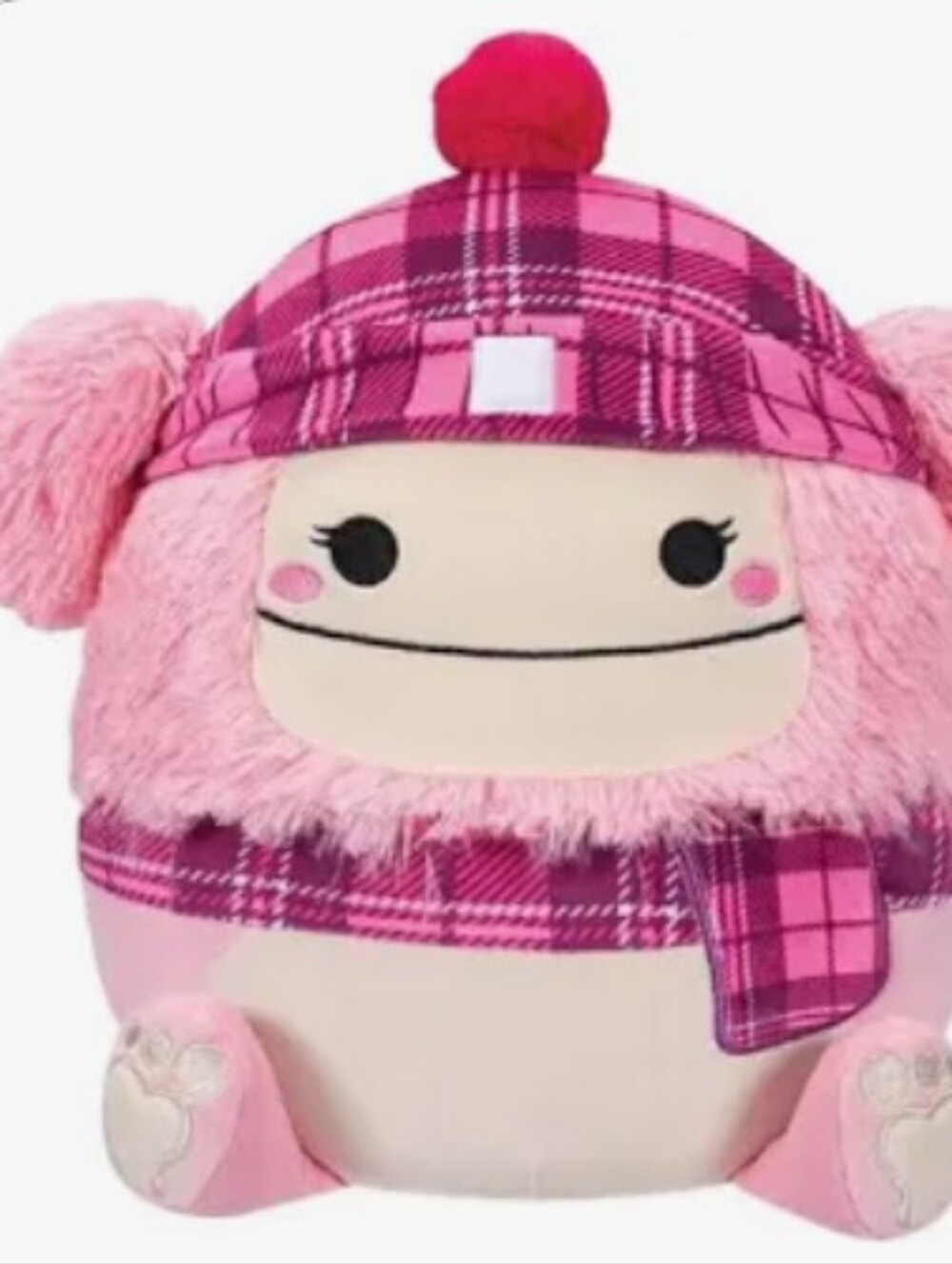 SQUISHMALLOW BRINA HOLIDAY WITH PINK HAT AND SCARF 12 inches NWT